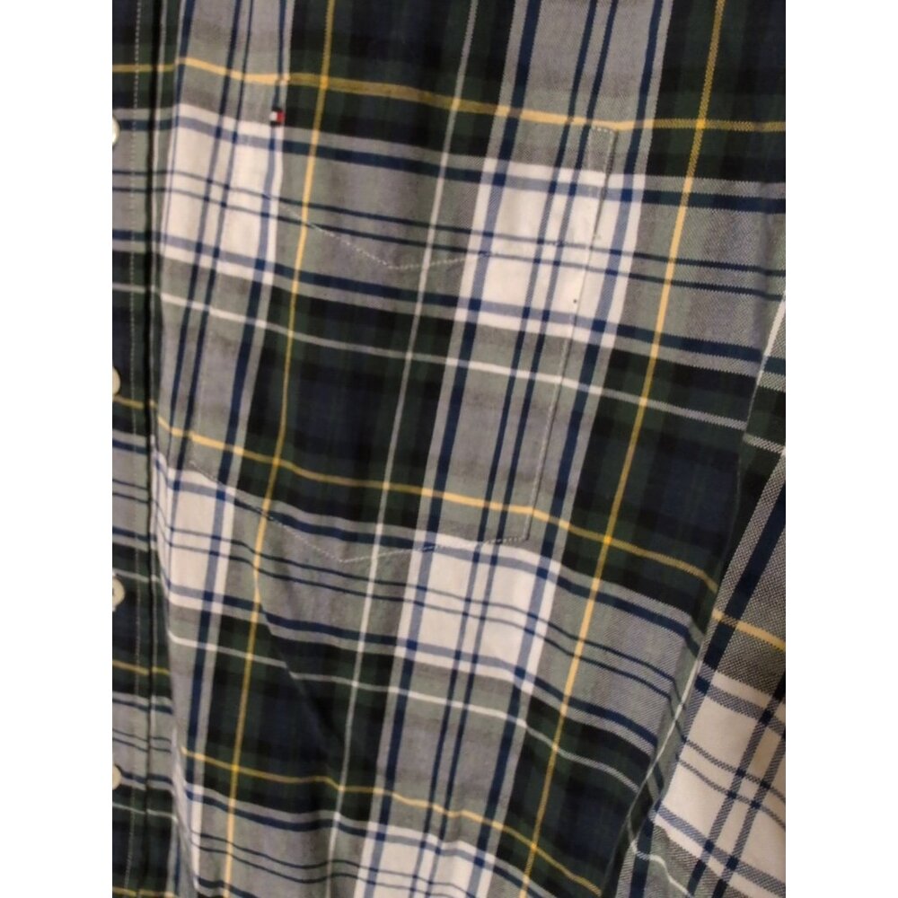 Tommy Hilfiger Button-Up Shirt Men’s XL Blue White Plaid Long Sleeve - Picture 3 of 6